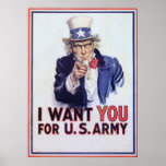 I Want You For The U.S. Army ~ Vintage World War 2 posters