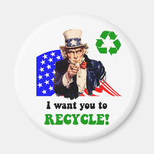 I want you to recycle! refrigerator magnets