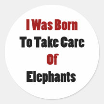 I Was Born To Take Care Of Elephants Stickers