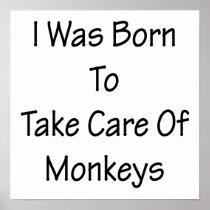 I Was Born To Take Care Of Monkeys Poster