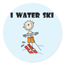 I Water Ski T-shirts and gifts Round Sticker