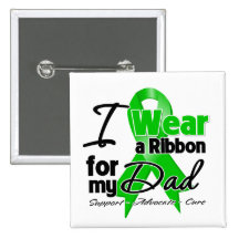 I Wear a Green Ribbon For My Dad Button