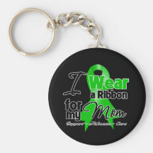 I Wear a Green Ribbon For My Mum Keychains