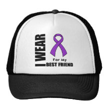 I Wear a Purple Ribbon For My Best Friend Hats