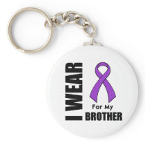 I Wear a Purple Ribbon For My Brother Keychains
