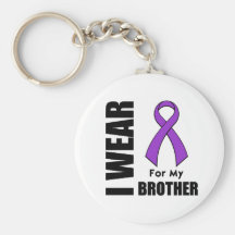 I Wear a Purple Ribbon For My Brother Keychains