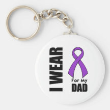 I Wear a Purple Ribbon For My Dad Keychain
