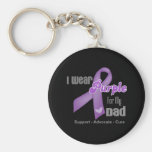 I Wear a Purple Ribbon For My Dad Keychains