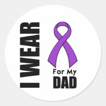 I Wear a Purple Ribbon For My Dad Sticker