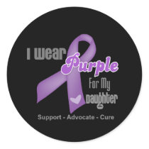 I Wear a Purple Ribbon For My Daughter Sticker