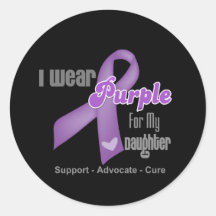 I Wear a Purple Ribbon For My Daughter Sticker