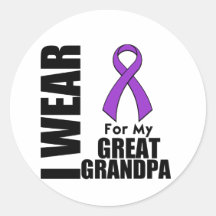 I Wear a Purple Ribbon For My Great-Grandpa Sticker