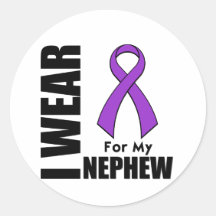 I Wear a Purple Ribbon For My Nephew Stickers