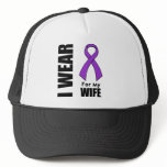 I Wear a Purple Ribbon For My Wife hats