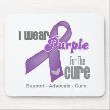 I Wear a Purple Ribbon For The Cure Mouse Pad