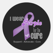 I Wear a Purple Ribbon For The Cure Sticker