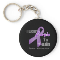 I Wear a Purple Ribbon To Win Key Chain
