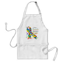 I Wear A Puzzle Because I Love My Son Aprons