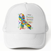I Wear A Puzzle Because I Love My Son Trucker Hat