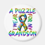 I Wear a Puzzle for my Grandson Magnet