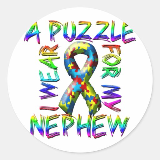 I Wear A Puzzle for my Nephew Stickers