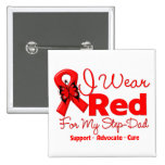 I Wear a Red Ribbon For My Step-Dad Pin