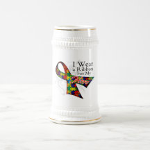 I Wear a Ribbon For My Hero - Autism Awareness Mugs