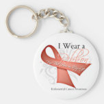 I Wear a Ribbon For My Hero - Endometrial Cancer keychains