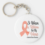 I Wear a Ribbon For My Hero - Endometrial Cancer keychains