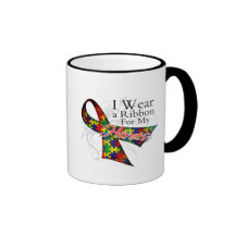 I Wear a Ribbon For My Heroes - Autism Awareness Mugs
