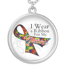 I Wear a Ribbon For My Nieces - Autism Awareness Custom Jewelry