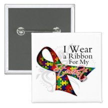 I Wear a Ribbon For My Student - Autism Awareness Pin