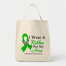 I Wear A Ribbon HERO Kidney Disease Tote Bags