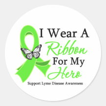 I Wear A Ribbon HERO Lyme Disease Sticker