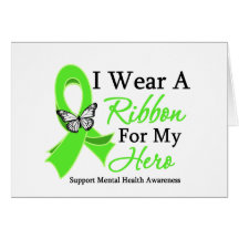 I Wear A Ribbon Hero Mental Health Awareness Cards