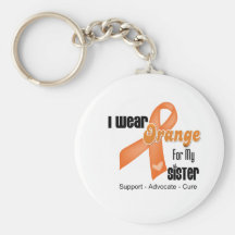 I Wear an Orange Ribbon For My Sister Keychains