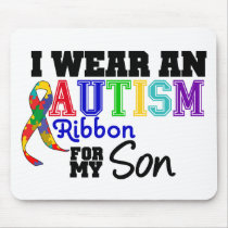 I Wear Autism Ribbon For My Son Mouse Mat