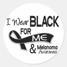 I Wear Black For Me 42 Melanoma Round Stickers