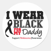 I Wear Black For My Daddy Round Stickers