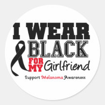 I Wear Black For My Girlfriend Round Stickers