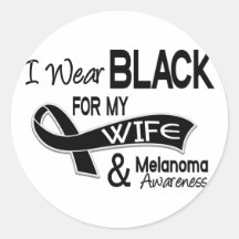 I Wear Black For My Wife 42 Melanoma Stickers