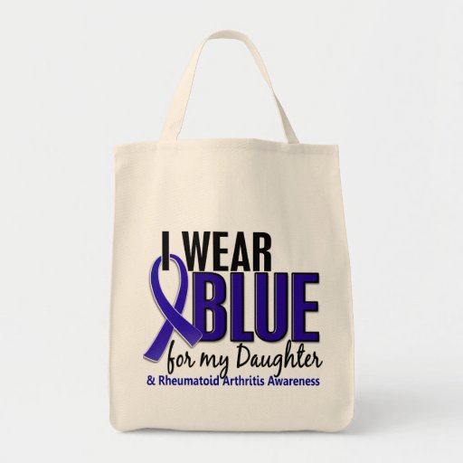 I Wear Blue Daughter Rheumatoid Arthritis RA Tote Bag
