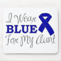 I Wear Blue For My Aunt (Blue Awareness Ribbon) mousepads