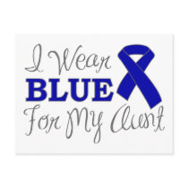 I Wear Blue For My Aunt (Blue Awareness Ribbon)
