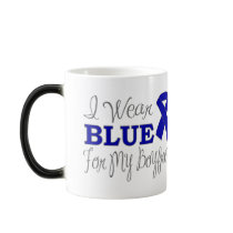 I Wear Blue For My Boyfriend (Blue Ribbon) Mugs