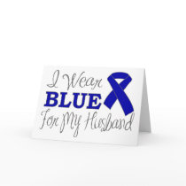 I Wear Blue For My Husband (Blue Awareness Ribbon)