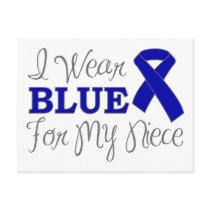 I Wear Blue For My Niece (Blue Awareness Ribbon)