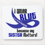 I Wear Blue For My Sister 33 COLON CANCER AWARENES mousepads