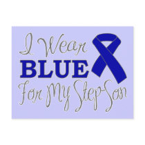 I Wear Blue For My Step-Son (Blue Ribbon)