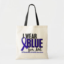 I Wear Blue Me Rheumatoid Arthritis RA Canvas Bag